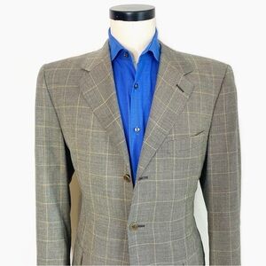 Canali Windowpane Textured Silk & Wool Sport Jacket | 40